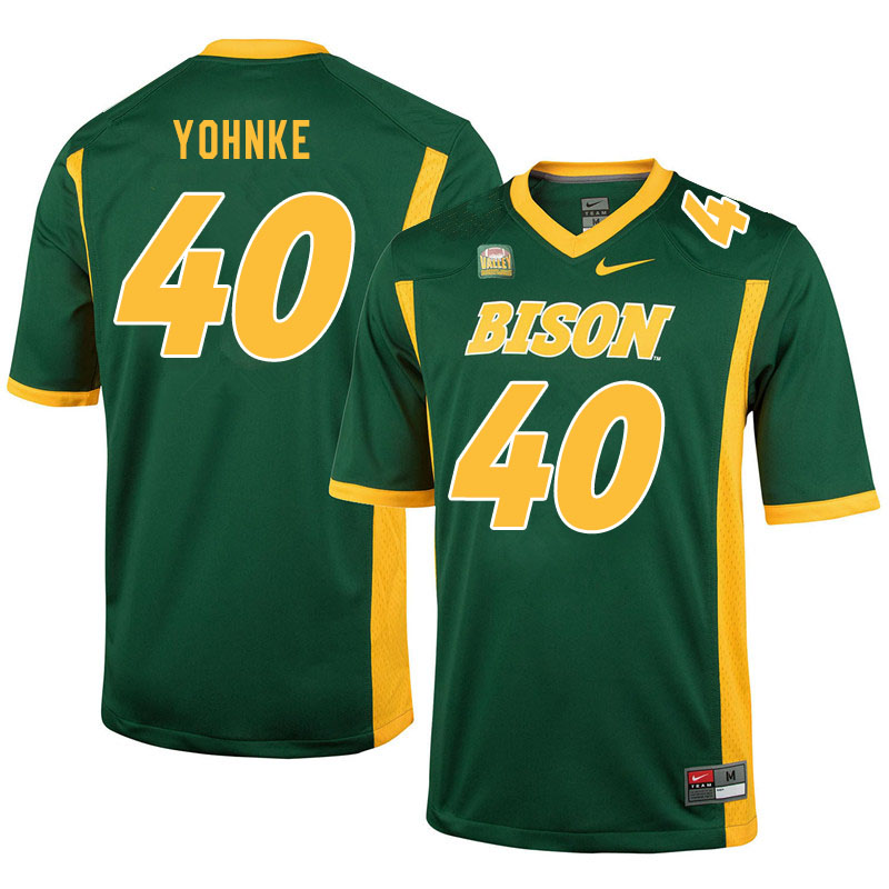 Men #40 Travis Yohnke North Dakota State Bison College Football Jerseys Sale-Green